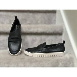 Vionic Uptown Loafer Womens 8.5 Black Leather Comfort Slip On Shoes Office Chic
